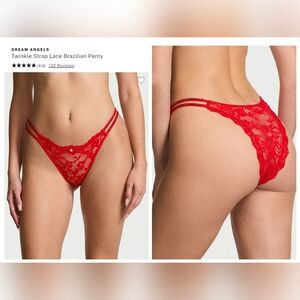 Victoria's Secret Dream Angel's Twinkle Shine Strap Lace Brazilian Panty LARGE